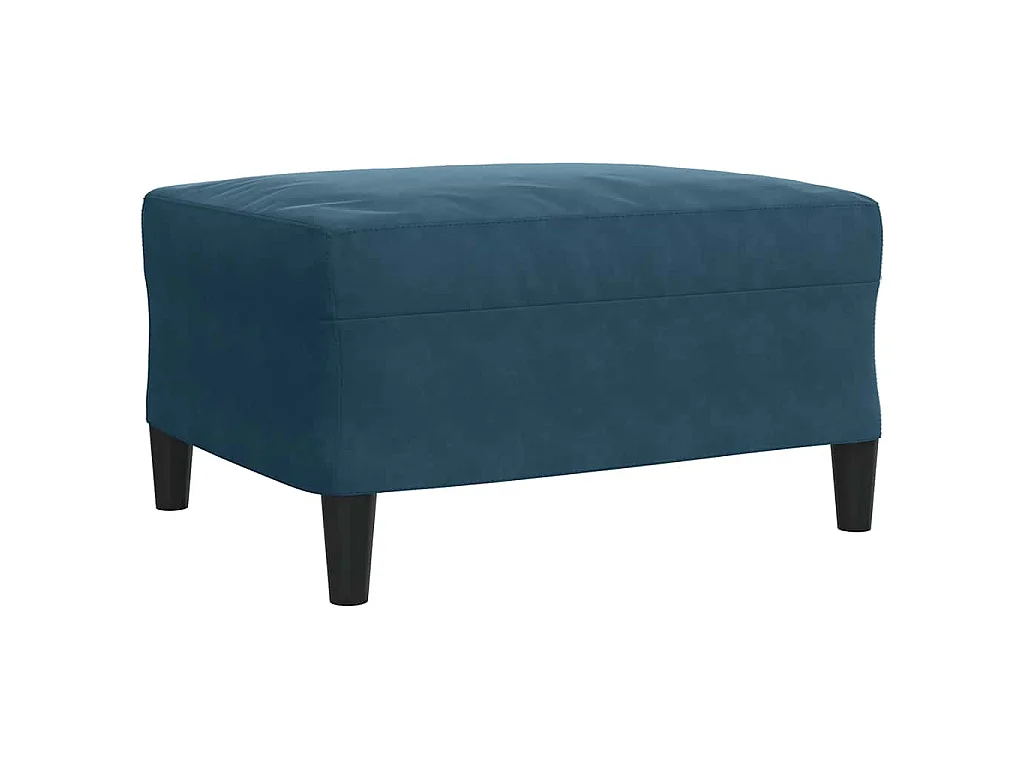 4-tlg. Sofagarnitur mit Kissen und Nackenrollen Blau Samt