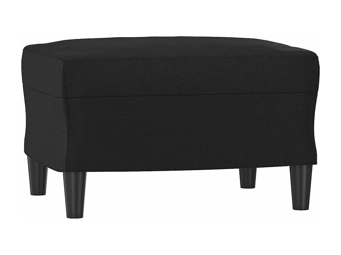 3 pcs conjunto de sofás com almofadões couro artificial preto