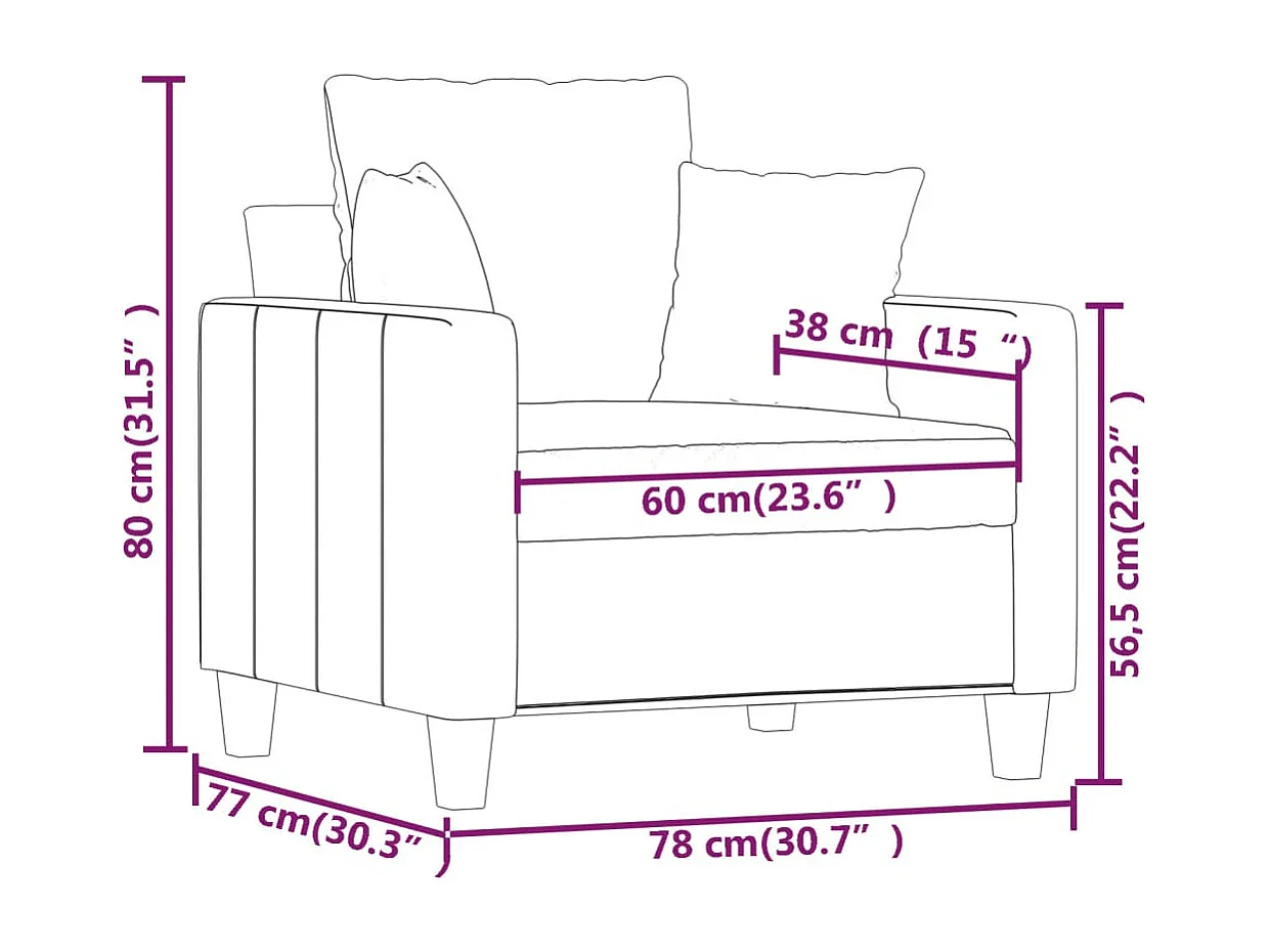 Poltrona Grigio Scuro 60 cm in Tessuto