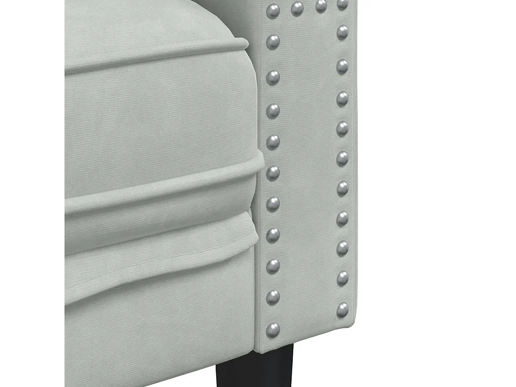 3-delige Loungeset Chesterfield met bolsters fluweel lichtgrijs