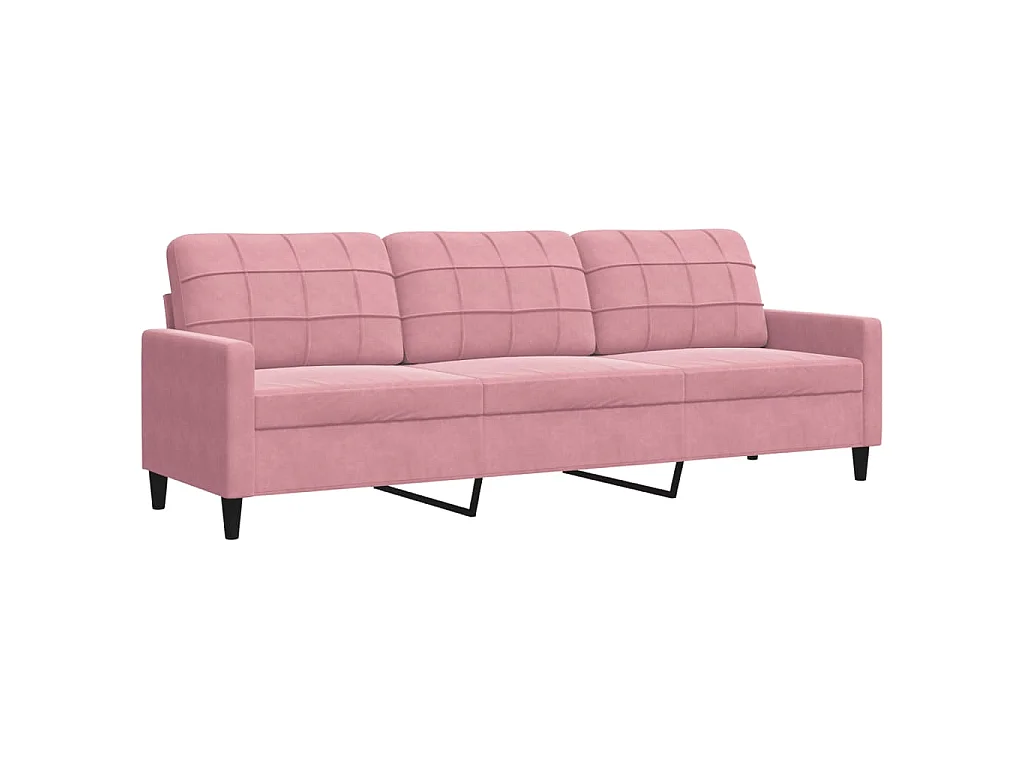 4 pcs conjunto de sofás com almofadões e rolos veludo rosa