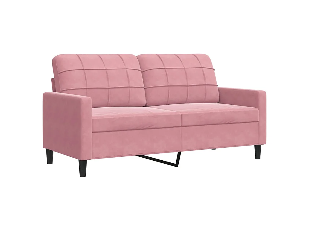 4 pcs conjunto de sofás com almofadões e rolos veludo rosa