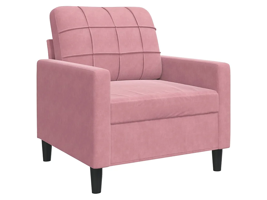 4 pcs conjunto de sofás com almofadões e rolos veludo rosa