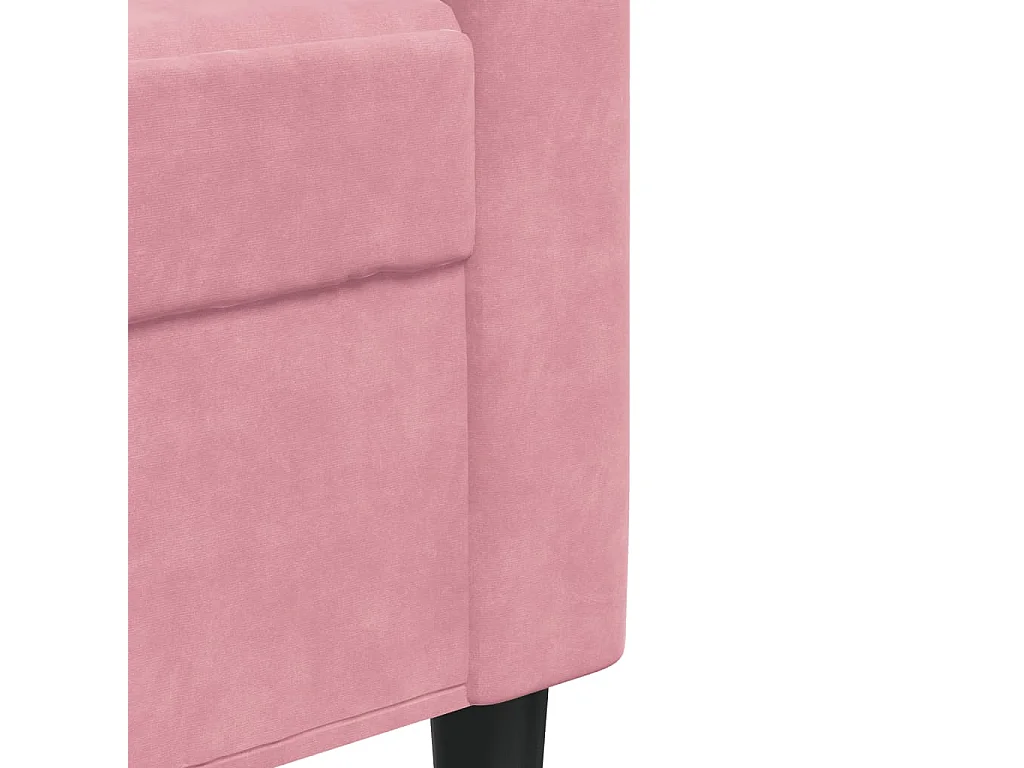4 pcs conjunto de sofás com almofadões e rolos veludo rosa