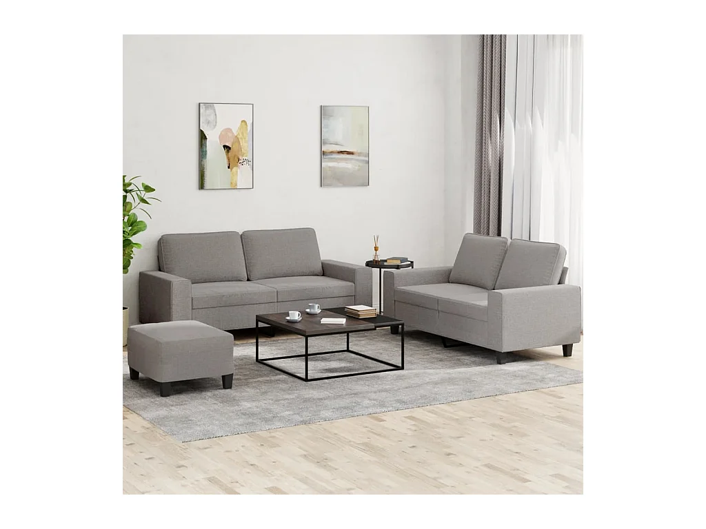 Ensemble de canapés 3 pcs taupe tissu