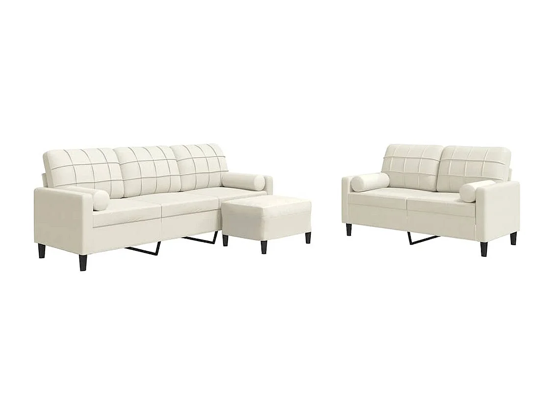 Ensemble de canapés 3 pcs avec coussins et traversins velours