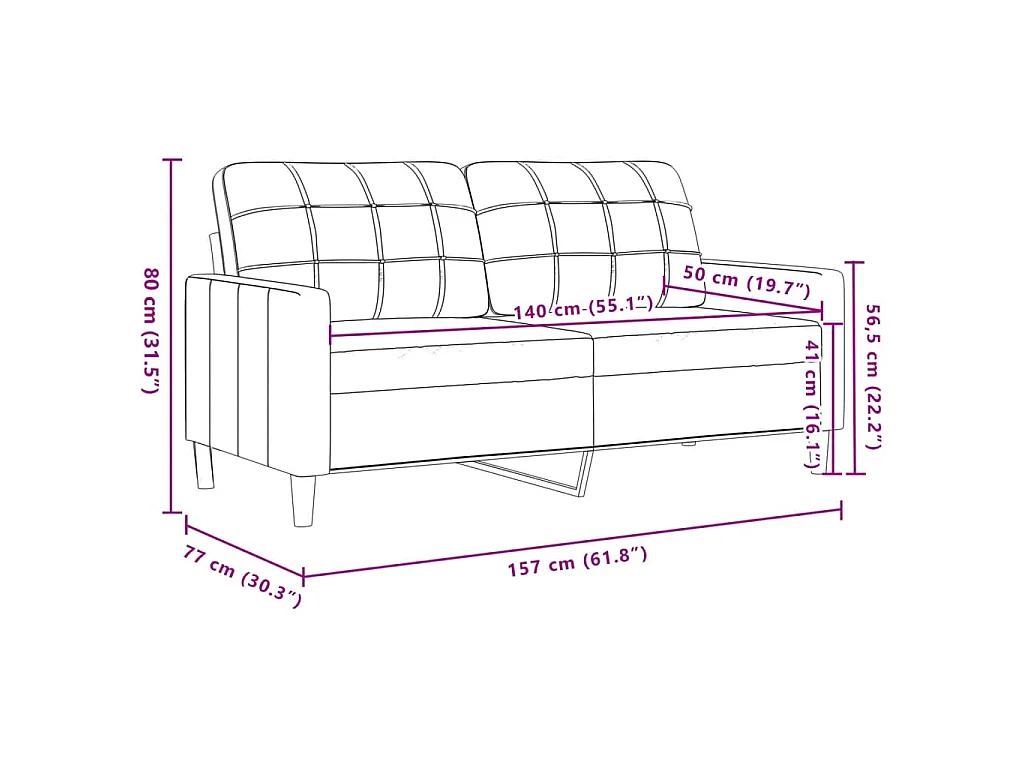 2-delige Loungeset met sierkussens stof donkergrijs