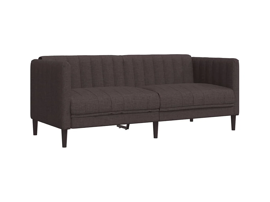 Ensemble de canapés 2 pcs marron foncé tissu