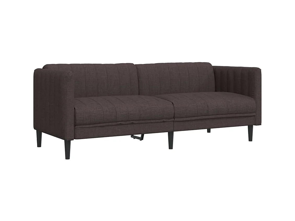 Ensemble de canapés 2 pcs marron foncé tissu