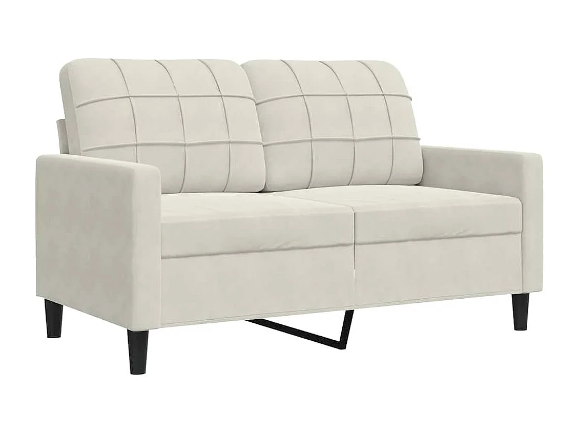 Ensemble de canapés 2 pcs avec coussins Crème Velours