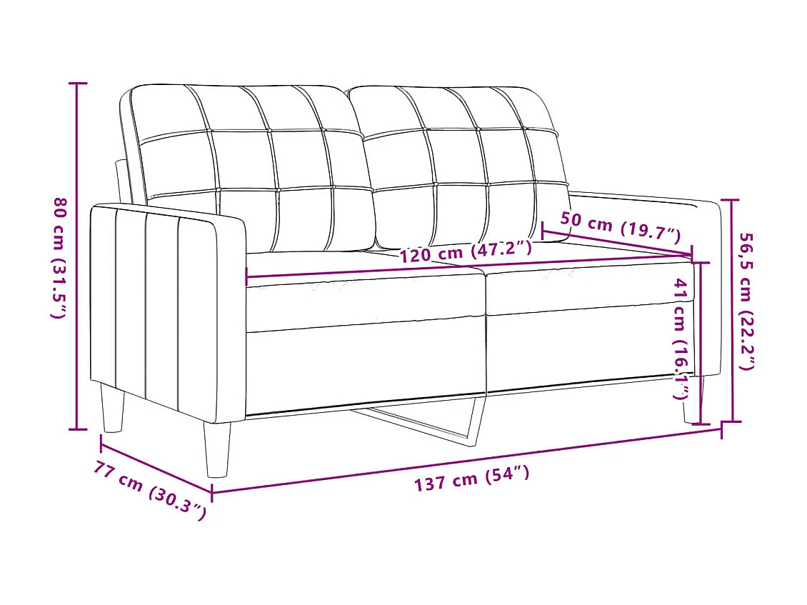 2-delige Loungeset met kussens fluweel bruin