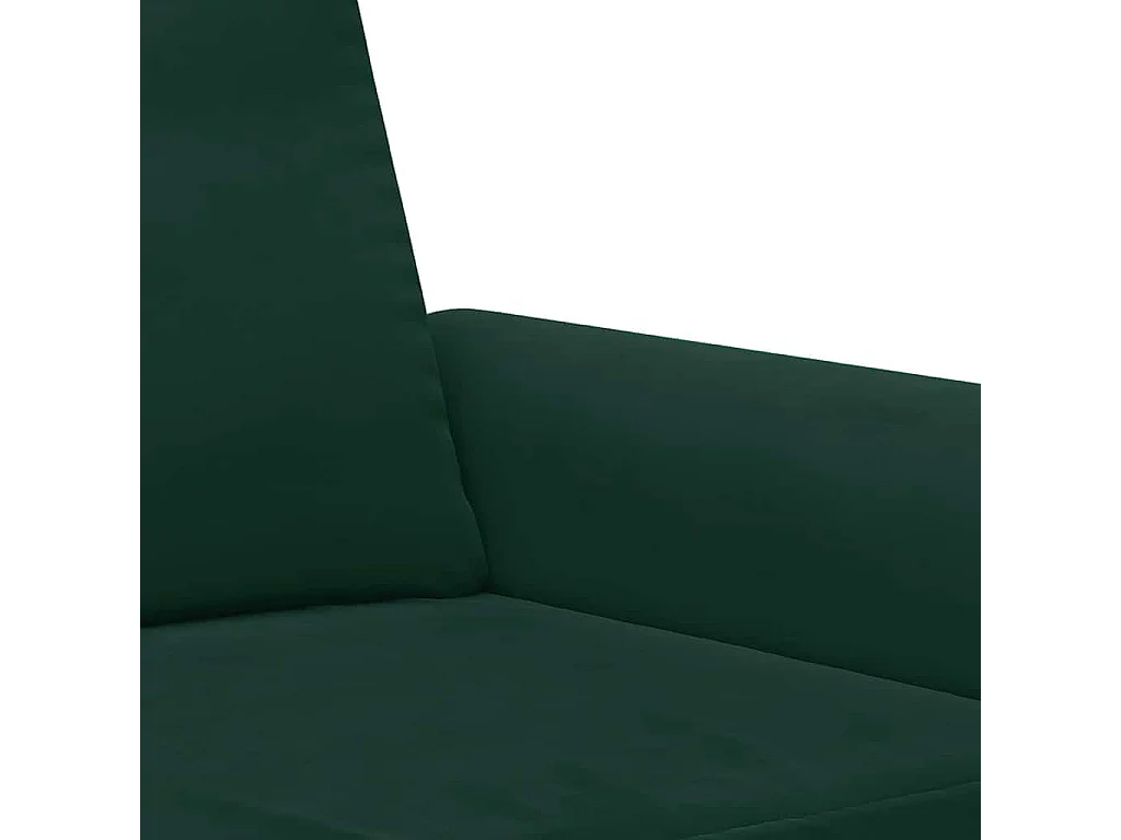 2-tlg. Sofagarnitur mit Kissen Dunkelgrün Samt