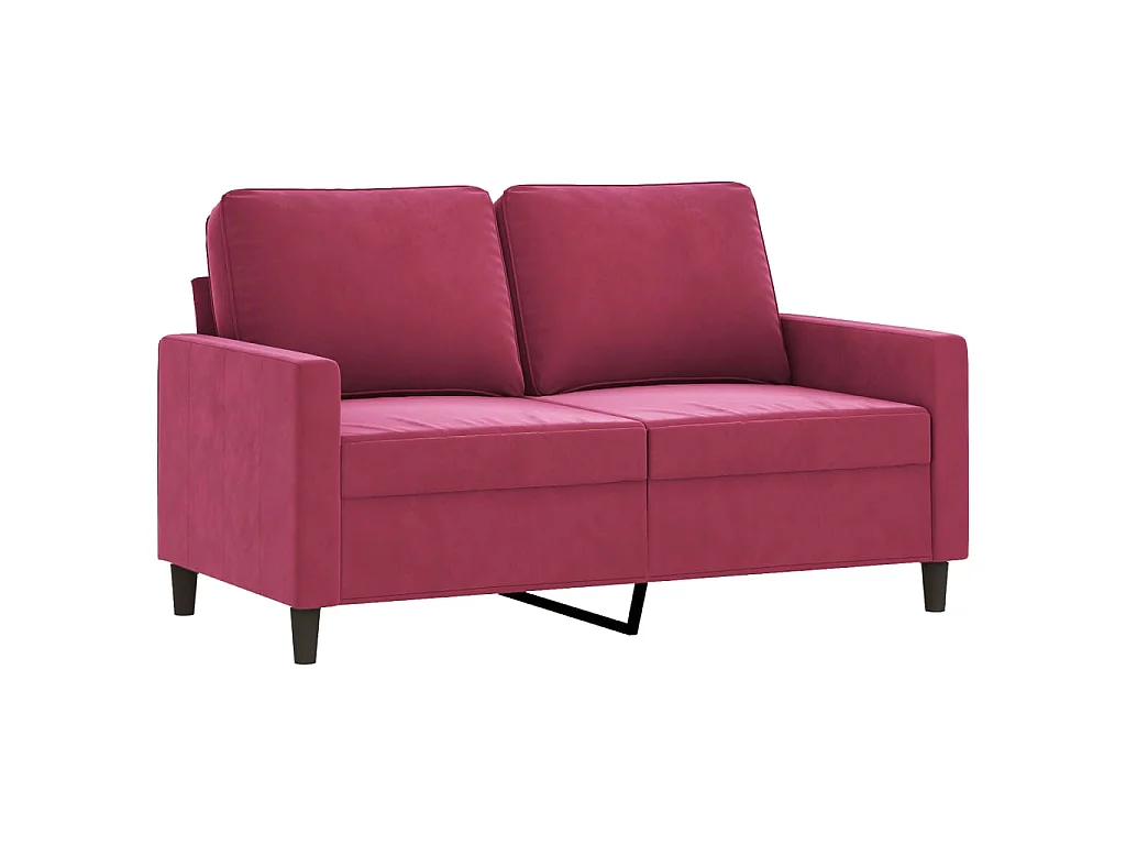 Ensemble de canapés 4 pcs avec coussins Rouge bordeaux Velours