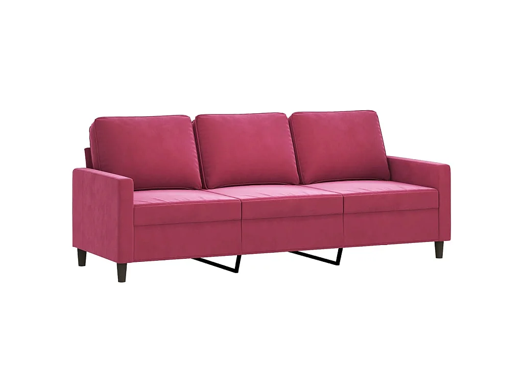 Ensemble de canapés 4 pcs avec coussins Rouge bordeaux Velours