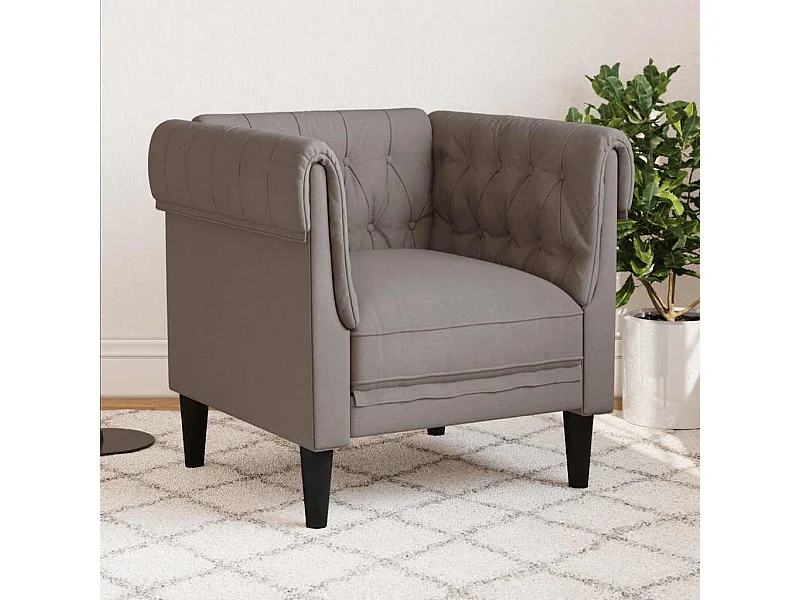 Fauteuil Chesterfield-stijl stof taupe