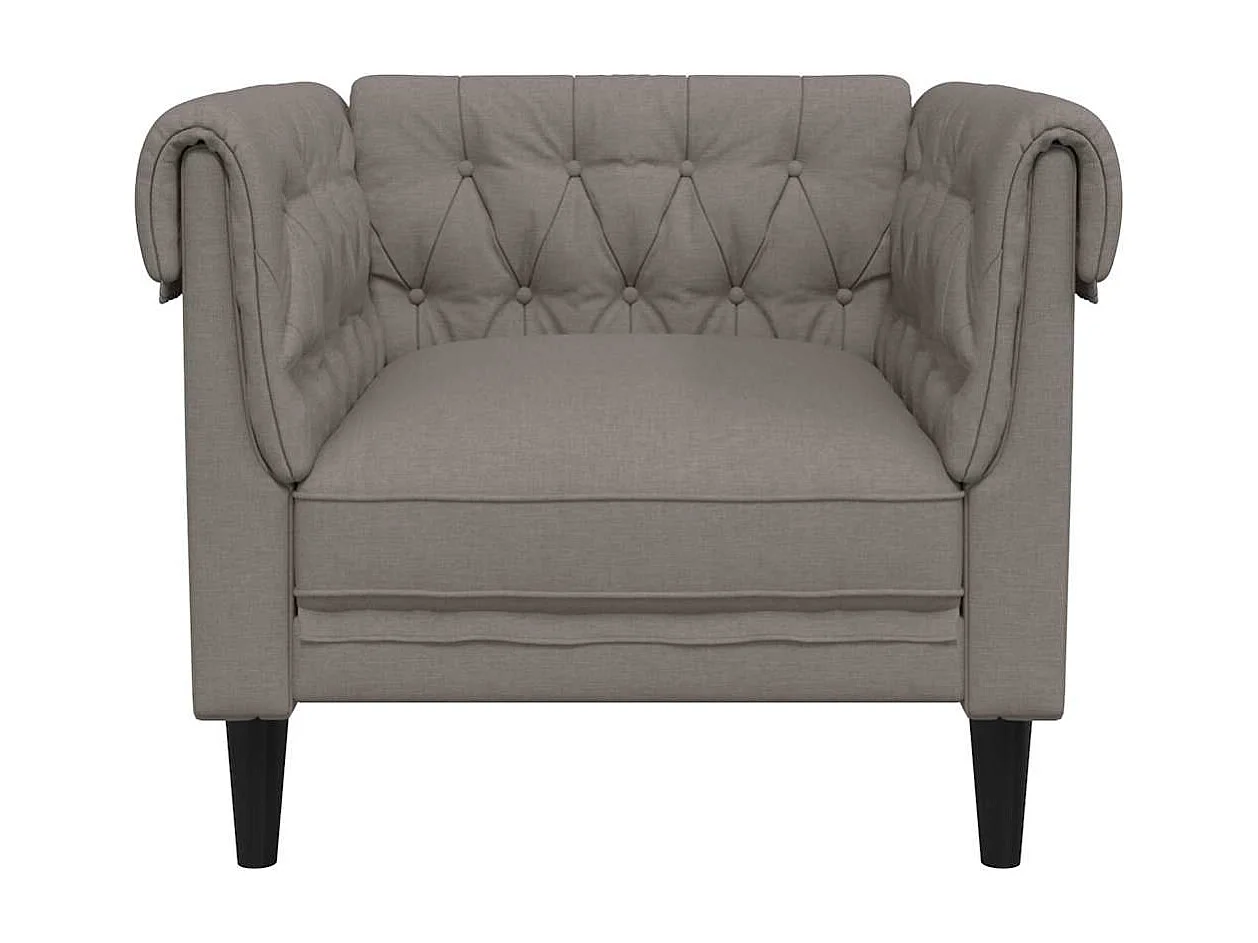 Fauteuil Chesterfield taupe tissu