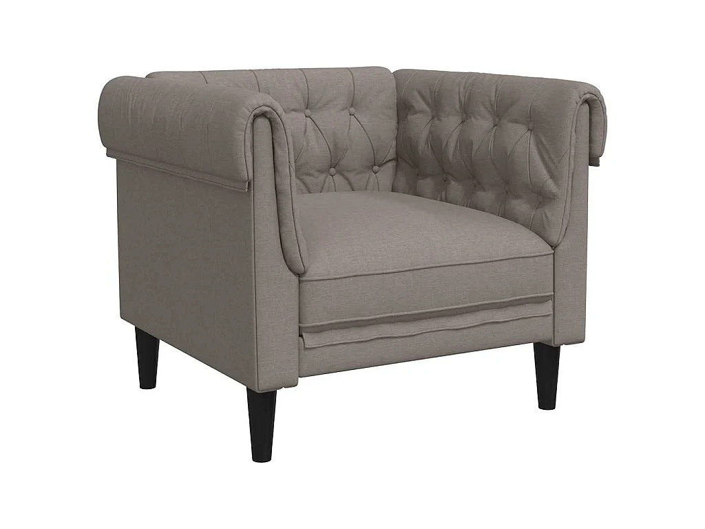 Fauteuil Chesterfield-stijl stof taupe
