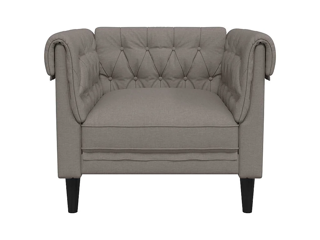 Fauteuil Chesterfield-stijl stof taupe