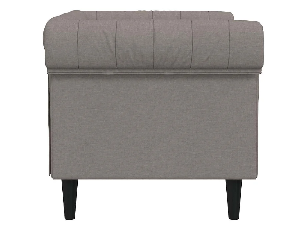 Fauteuil Chesterfield taupe tissu