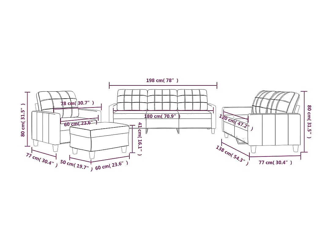 Ensemble de canapés 4 pcs avec coussins Noir Similicuir