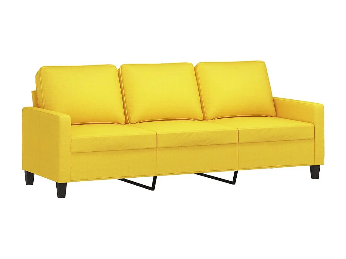 Ensemble de canapés 3 pcs avec coussins Jaune clair Tissu
