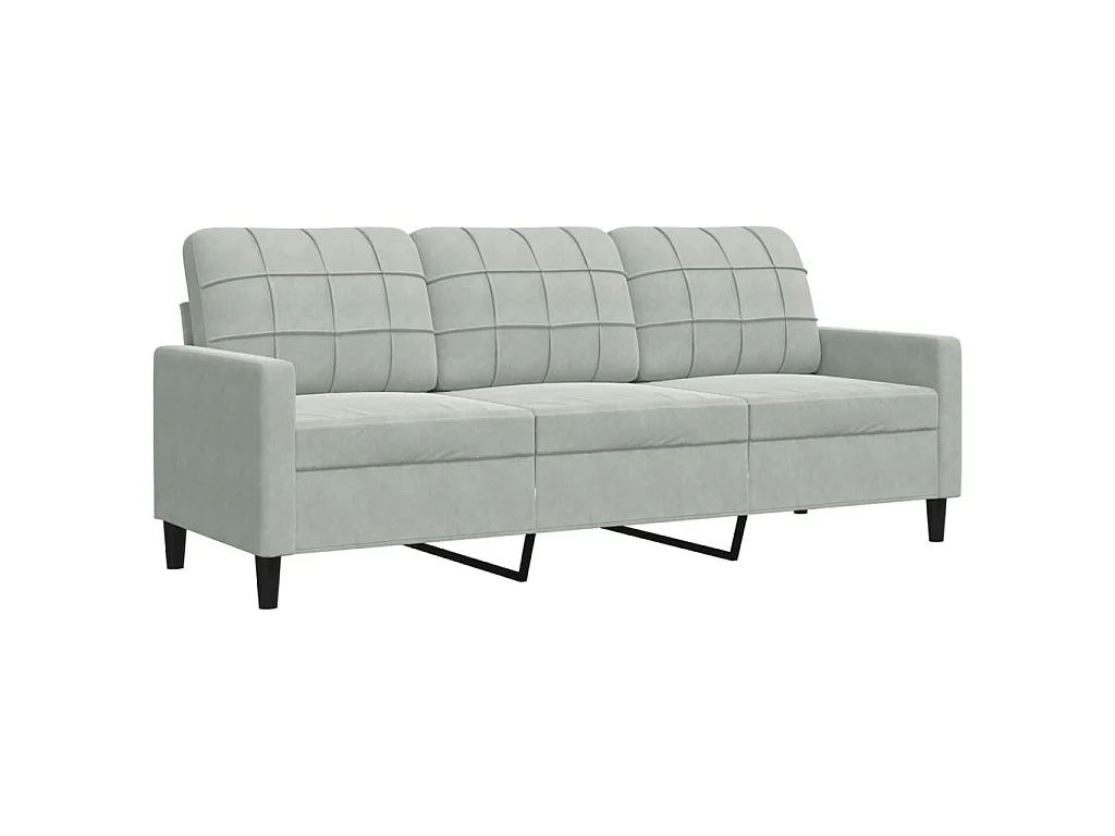 2-delige Loungeset met kussens en bolsters fluweel lichtgrijs