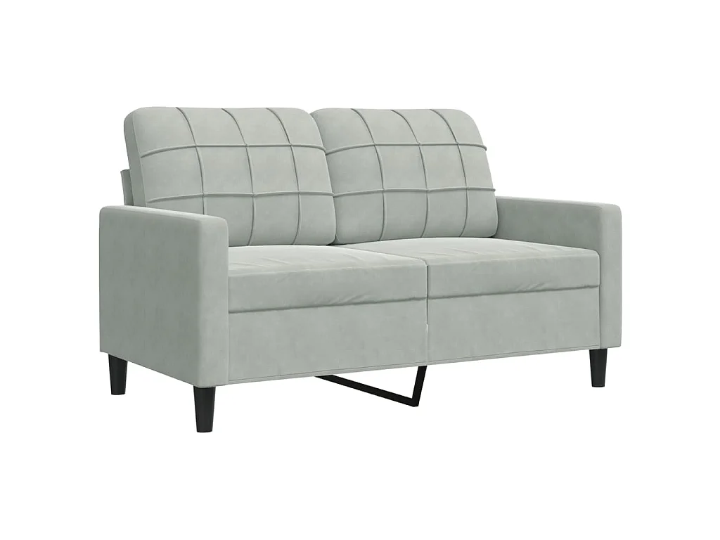 2-delige Loungeset met kussens en bolsters fluweel lichtgrijs