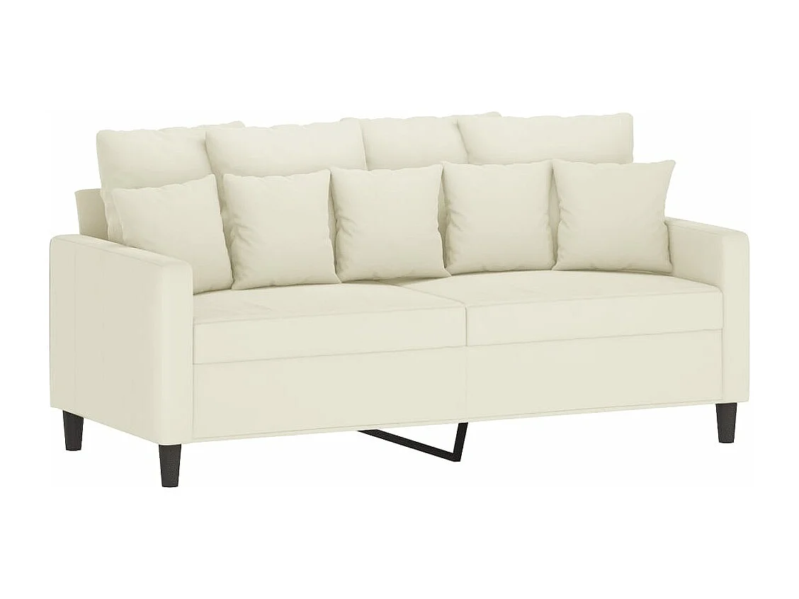 2 pcs conjunto de sofás com almofadões veludo cor creme