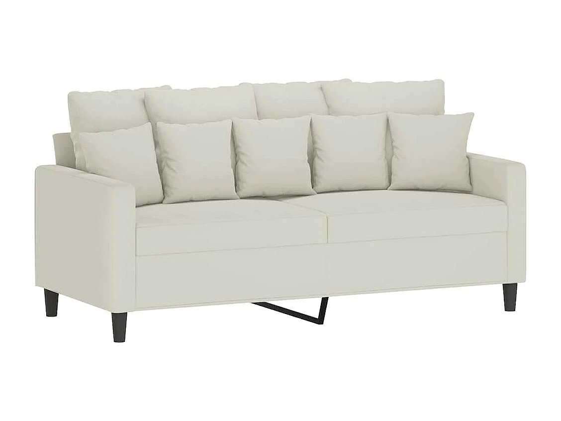 Ensemble de canapés 2 pcs avec coussins Crème Velours