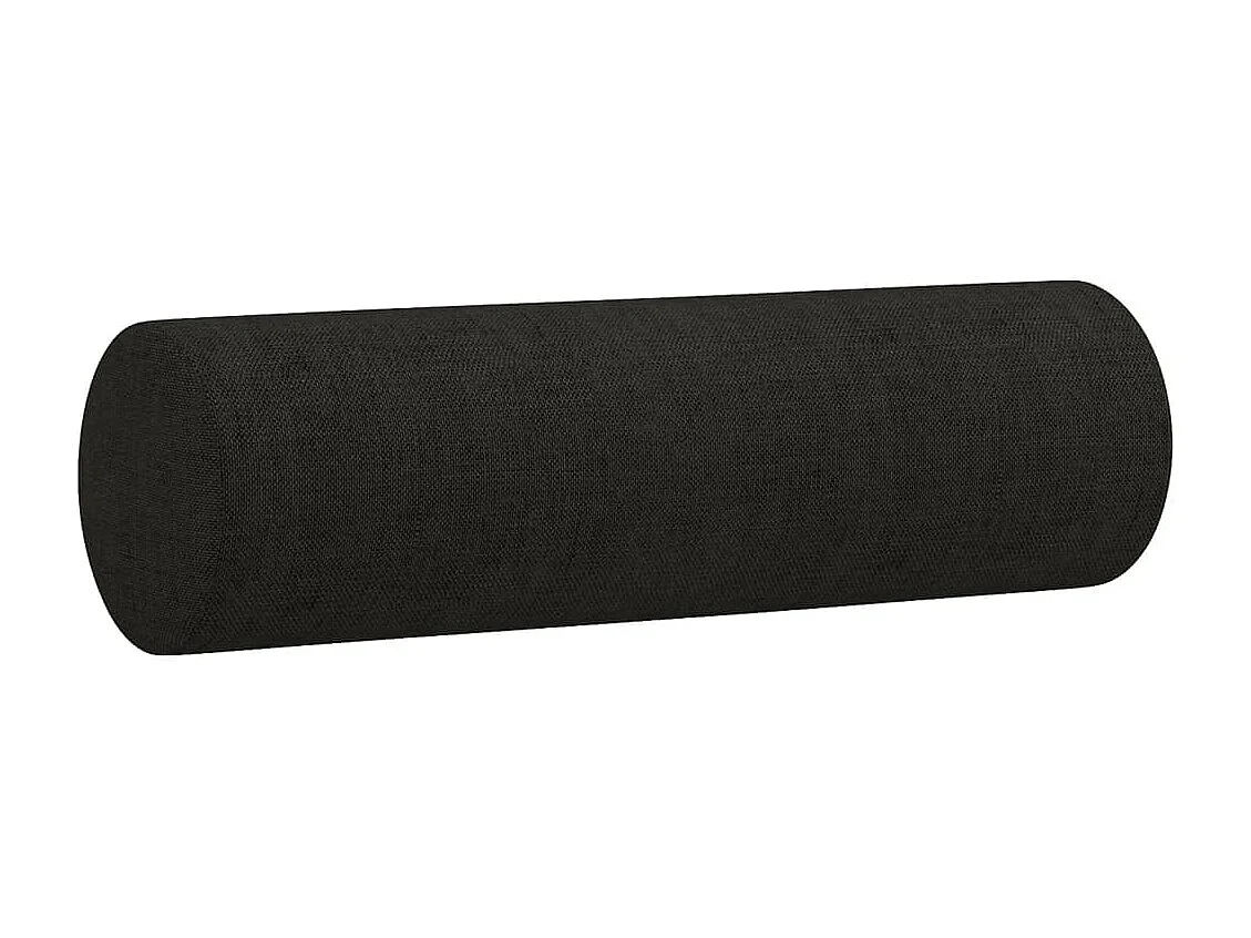 Ensemble de canapés 2 pcs avec coussins noir tissu