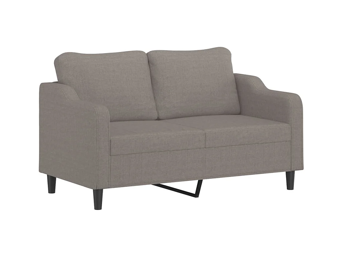 3-tlg. Sofagarnitur mit Kissen Taupe Stoff