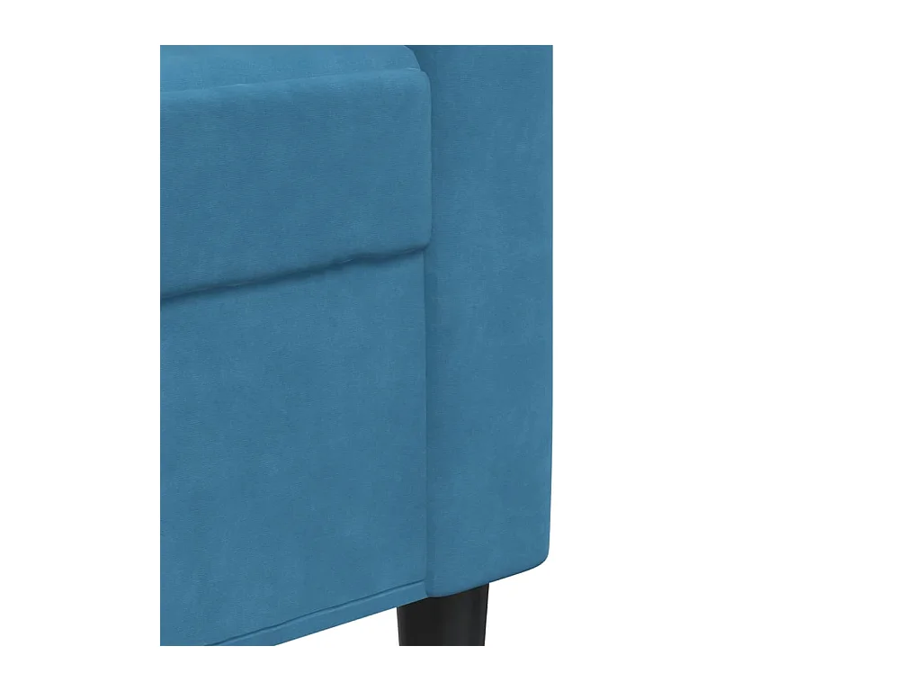 Ensemble de canapés 3pcs et coussins et traversins bleu velours