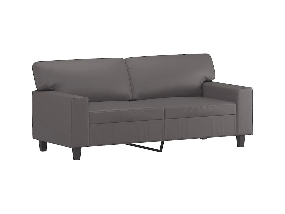 Ensemble de canapés 3 pcs avec coussins gris similicuir