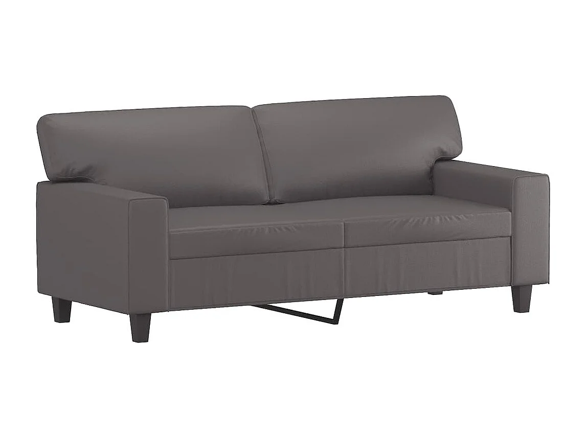 3-delige Loungeset met kussens kunstleer grijs