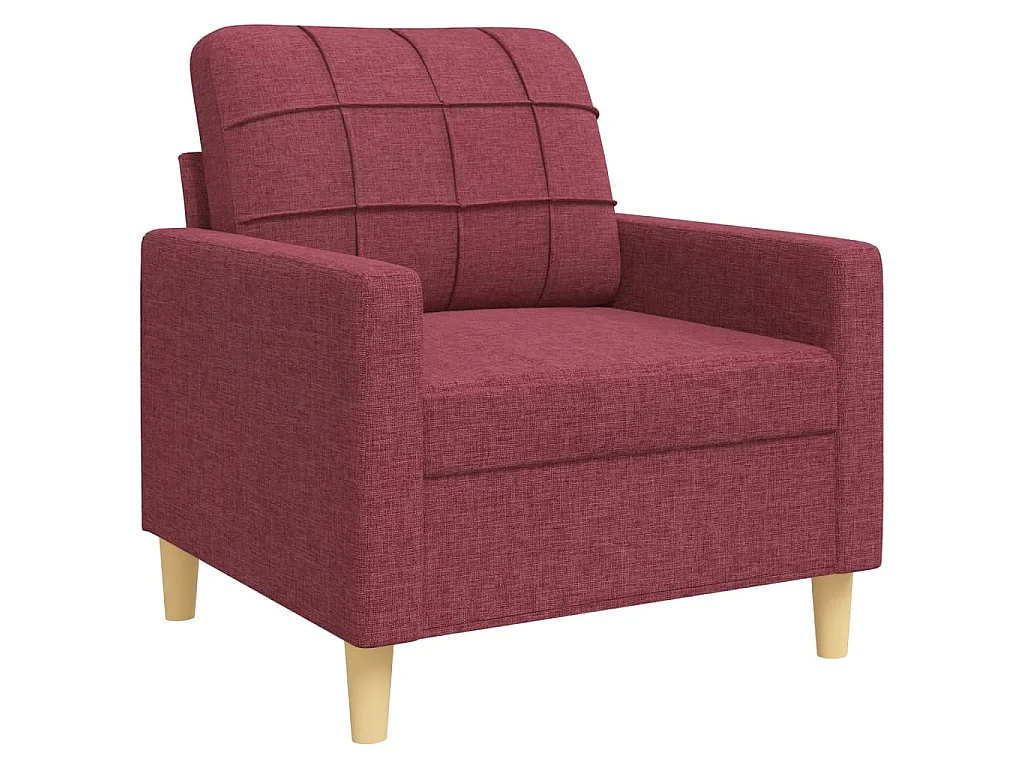 Ensemble de canapés 4 pcs avec repose-pied rouge bordeaux tissu