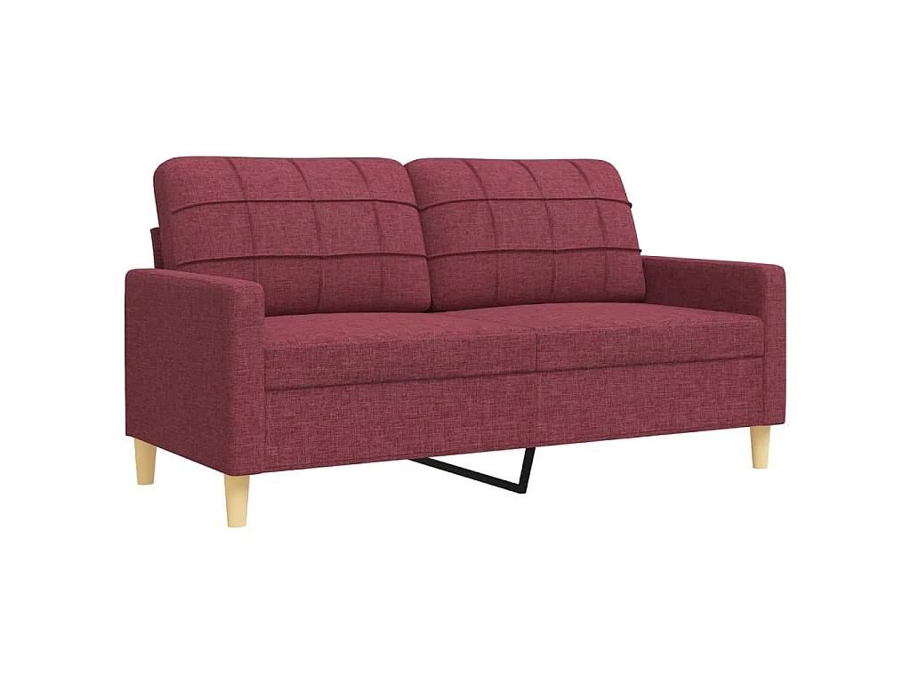 Ensemble de canapés 4 pcs avec repose-pied rouge bordeaux tissu
