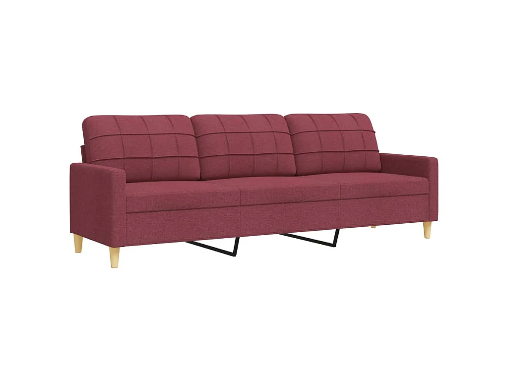 Ensemble de canapés 4 pcs avec repose-pied rouge bordeaux tissu