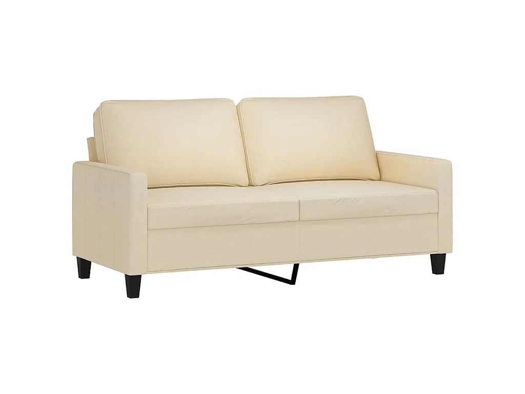 Set di Divani 2 pz con Cuscini Crema in Tessuto