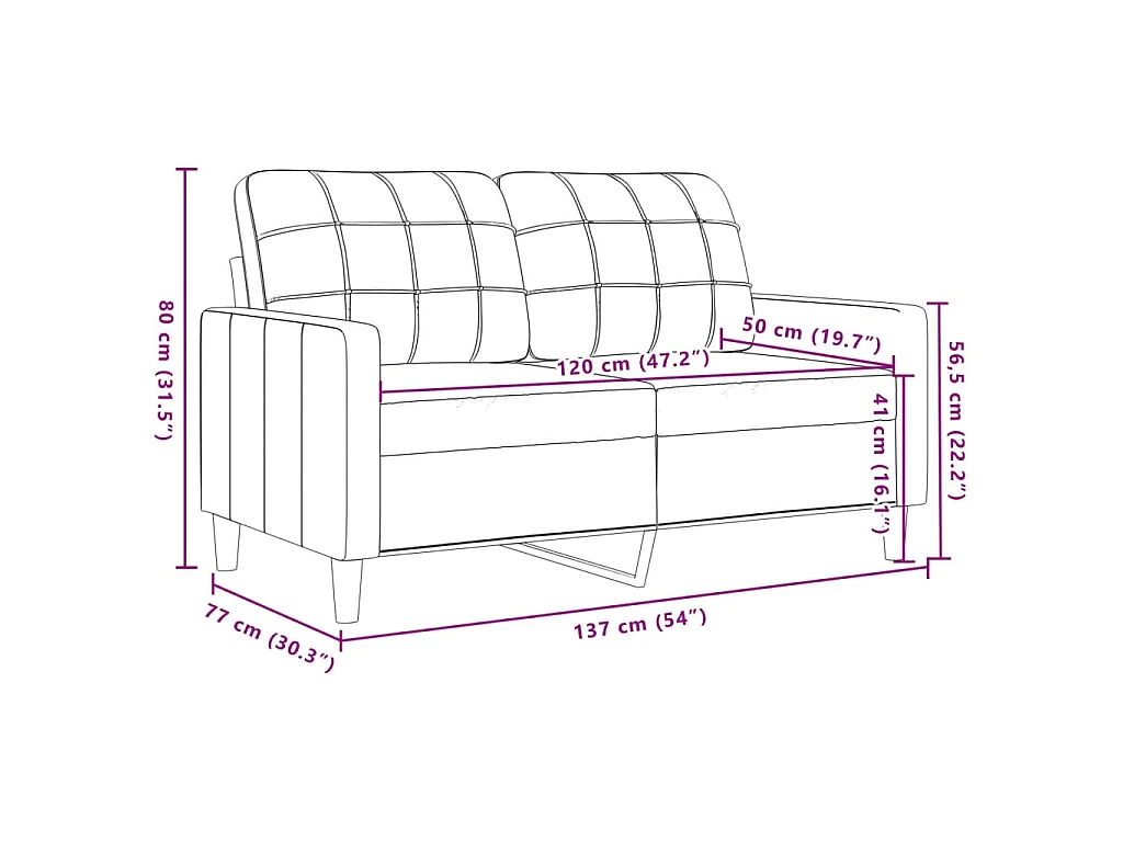 2-delige Loungeset met kussens fluweel wijnrood