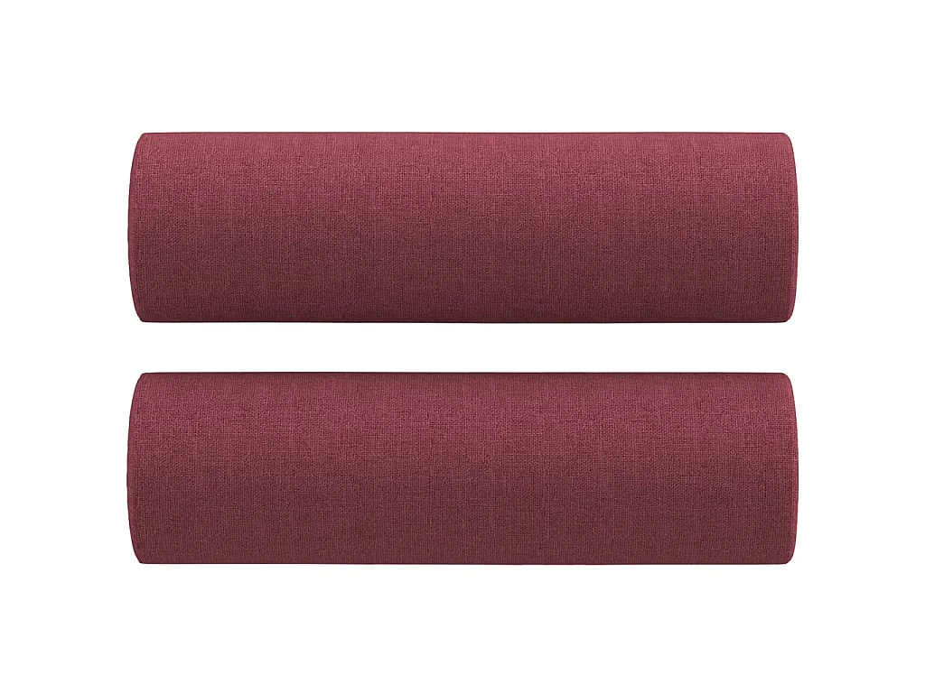 Ensemble de canapés 2 pcs avec coussins rouge bordeaux tissu