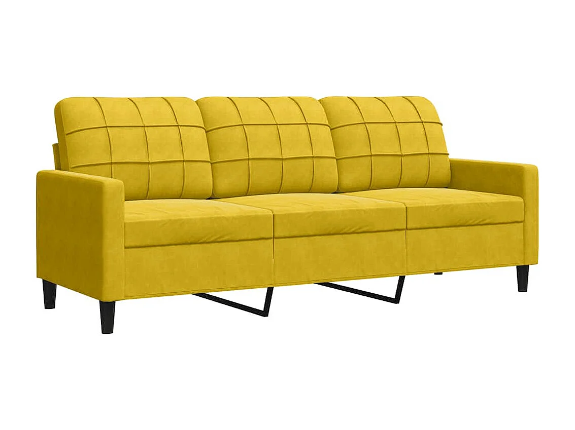 3-delige Loungeset met kussens fluweel geel