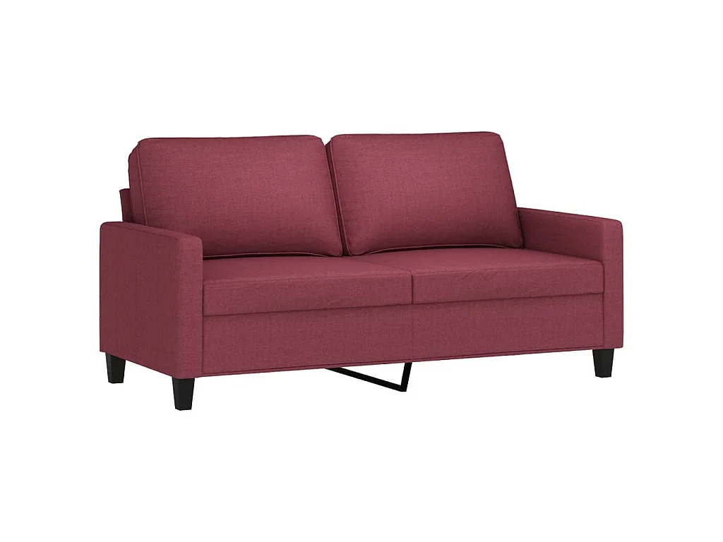 2-tlg. Sofagarnitur mit Kissen Weinrot Stoff