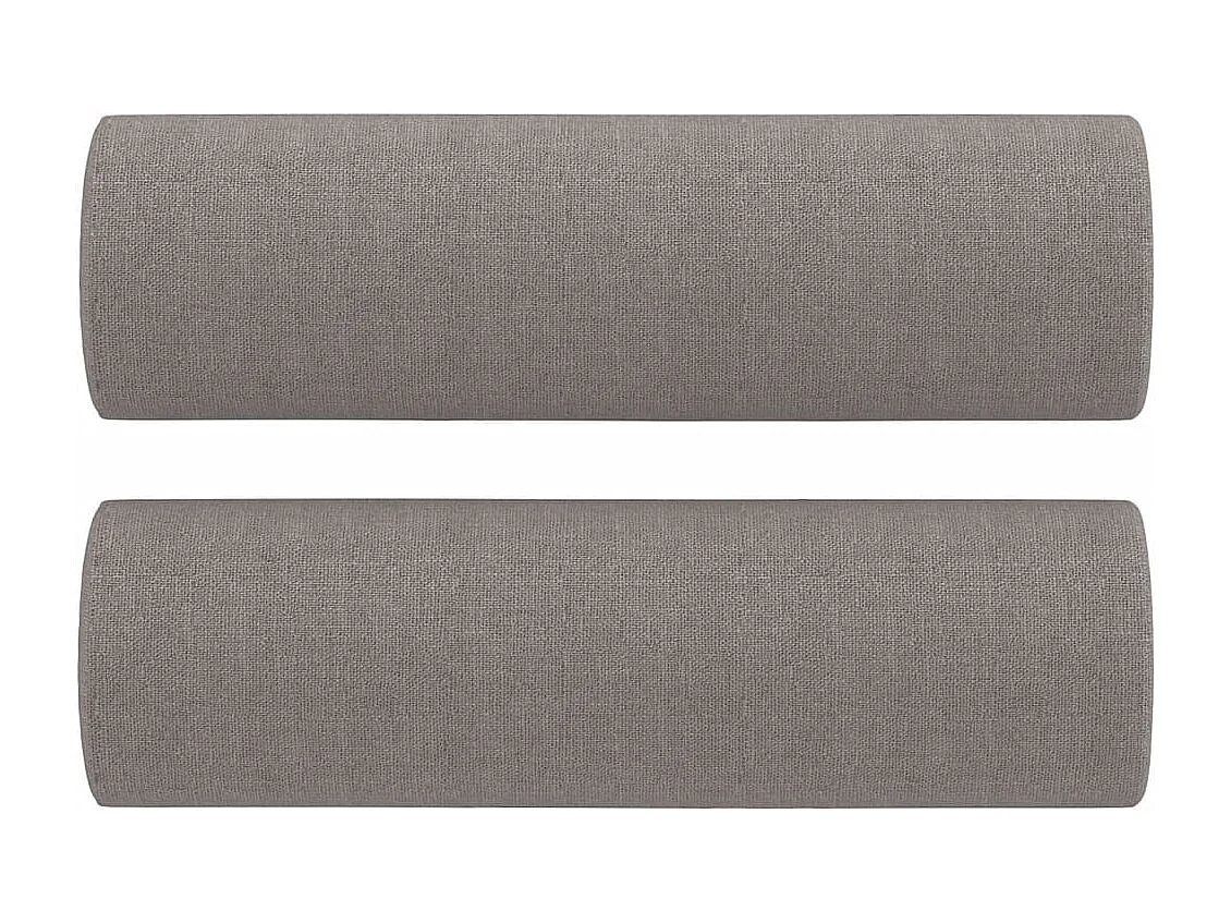 3-tlg. Sofagarnitur mit Kissen Taupe Stoff