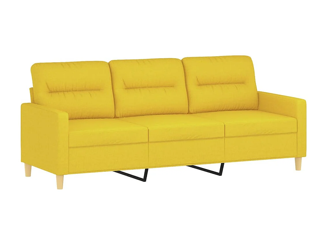 4-delige Loungeset met kussens stof lichtgeel