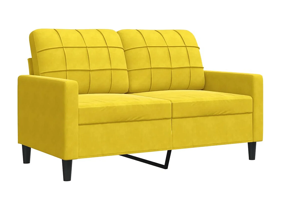 4-delige Loungeset met kussens fluweel geel