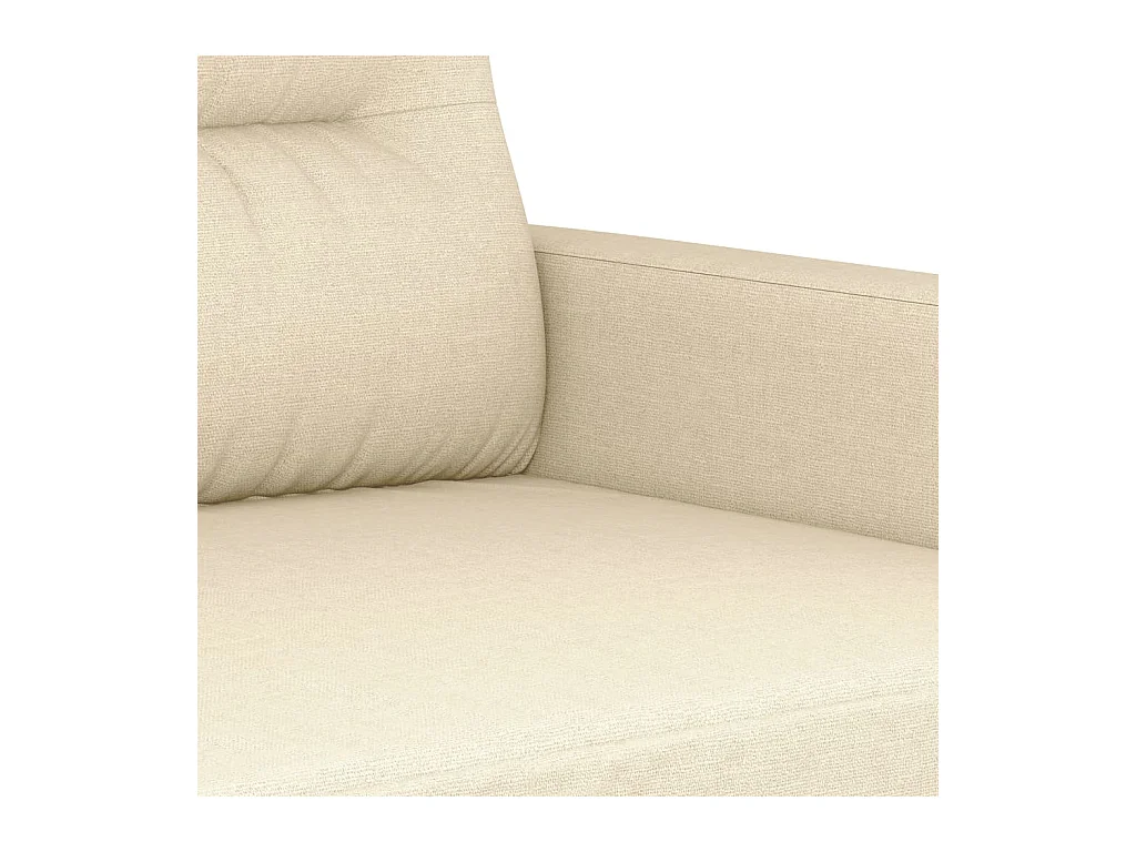 Ensemble de canapés 2 pcs avec coussins crème tissu