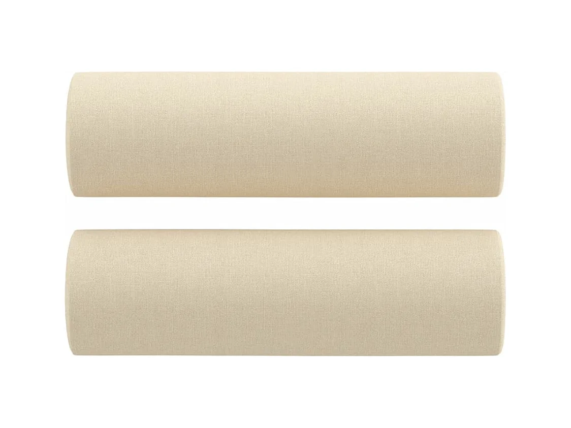 Ensemble de canapés 2 pcs avec coussins crème tissu
