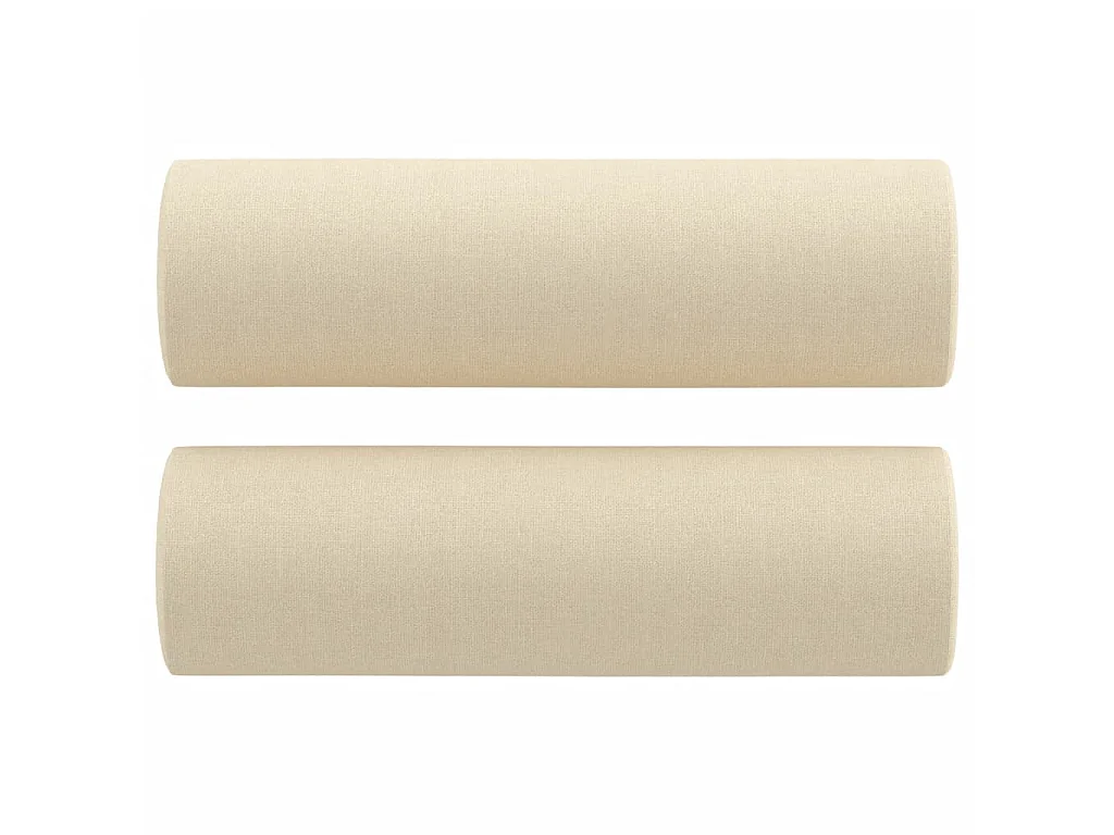 Ensemble de canapés 2 pcs avec coussins crème tissu