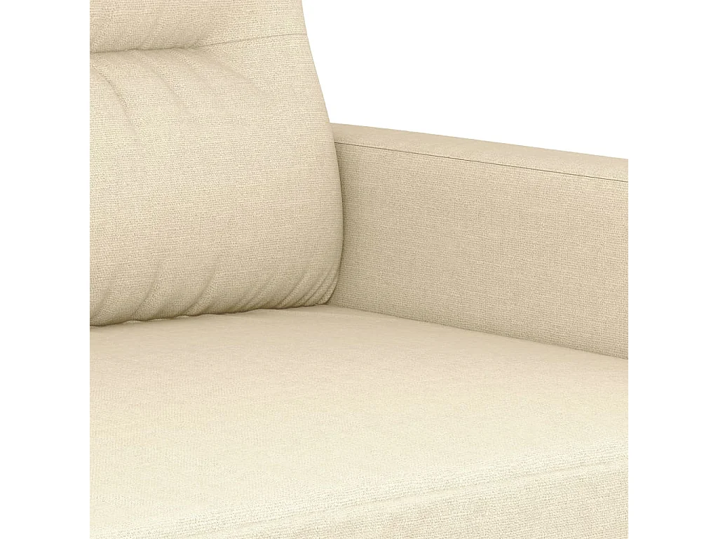 Ensemble de canapés 2 pcs avec coussins crème tissu