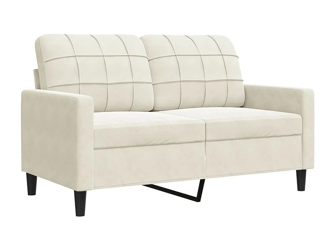 2-delige Loungeset met kussens en bolsters fluweel crèmekleurig